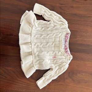 Ralph Lauren Ivory Baby Girl Cable Knit Sweater